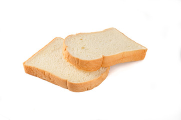Slice of breads isolated on white background.
