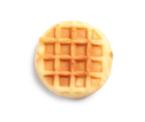 Delicious waffle for breakfast on white background