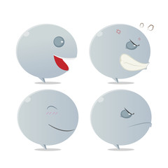 Bubble Cartoon Face Emotion Set Vector
