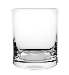Clean empty whiskey glass isolated on white