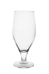 Clean empty beer glass isolated on white