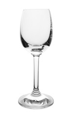 Clean empty wine glass isolated on white