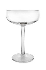 Clean empty coupe glass isolated on white - obrazy, fototapety, plakaty