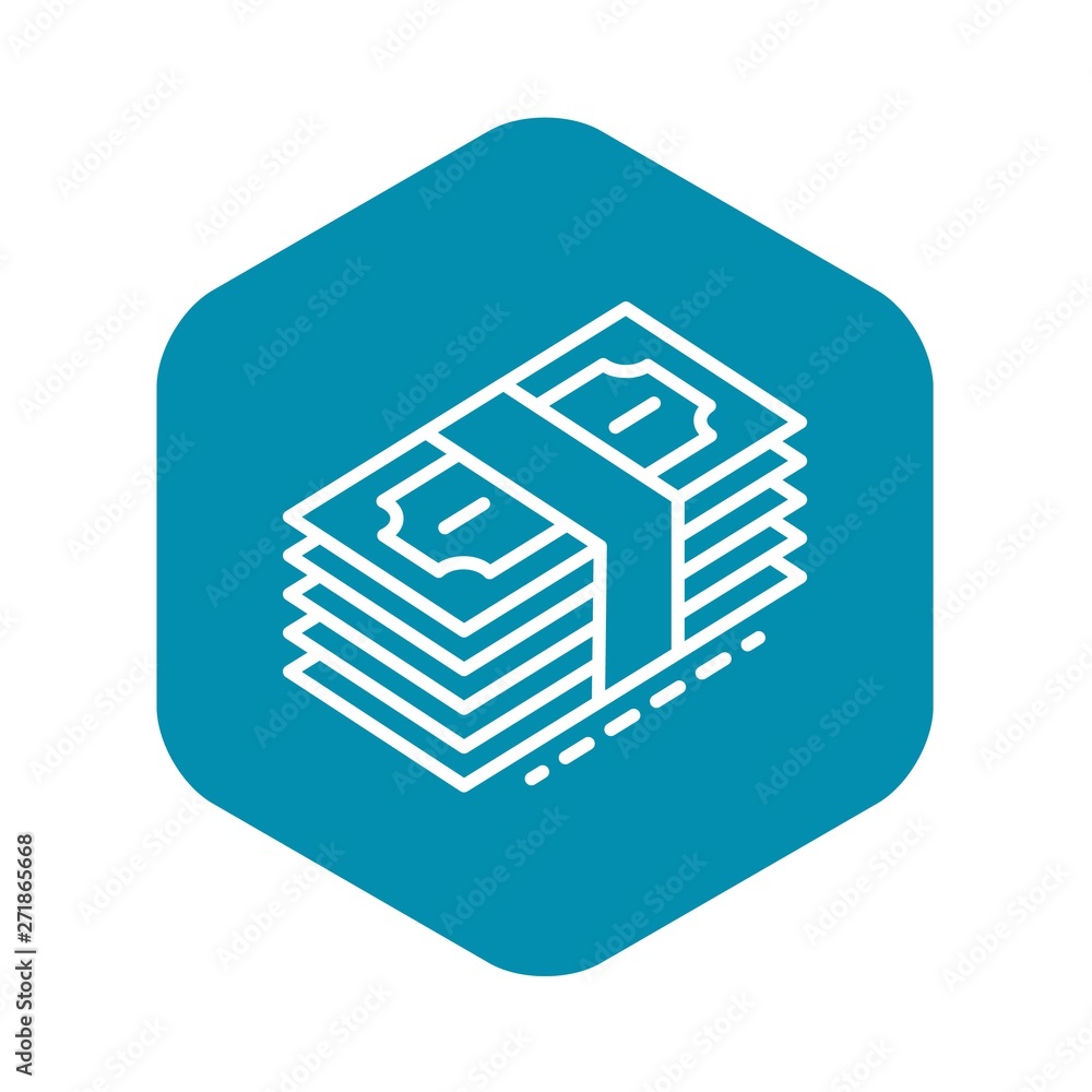 Poster dollar money stack icon. outline dollar money stack vector icon for web design isolated on white bac