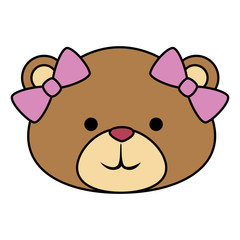 cute bear teddy female with bows