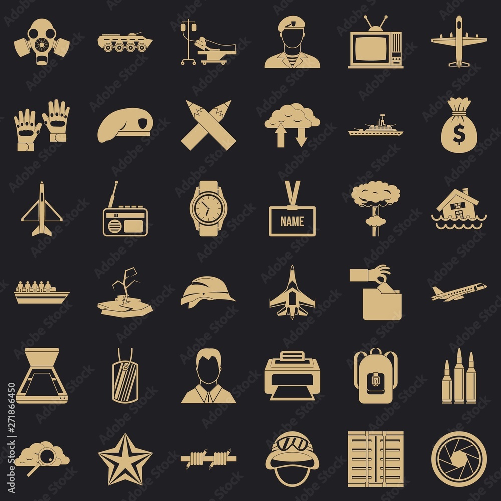 Poster feat icons set. simple set of 36 feat vector icons for web for any design