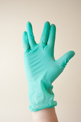 hand in glove isolated on white