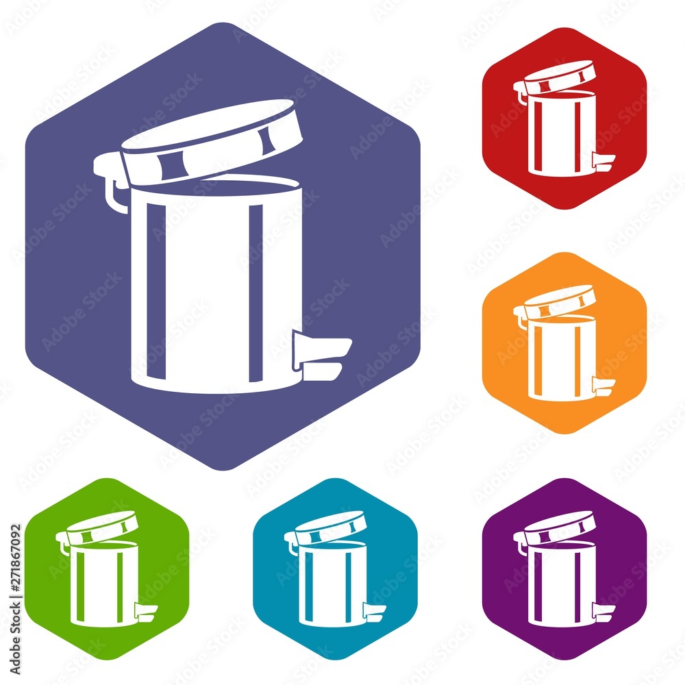 Poster trash bin icon. simple illustration of trash bin vector icon for web