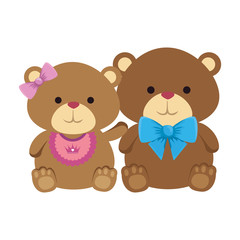 Obraz premium cutte little bears teddies couple