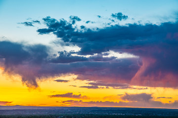 Colorful Sunset Over Albuquerque New Mexico