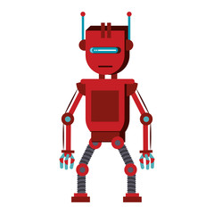 Robot funny character cartoon isolated