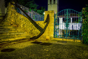 Anchor at night in Herceg Novi