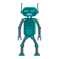Robot funny character cartoon isolated