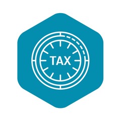 Tax clock icon. Outline tax clock vector icon for web design isolated on white background