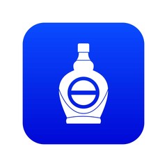 Maple syrup in glass bottle icon digital blue for any design isolated on white vector illustration