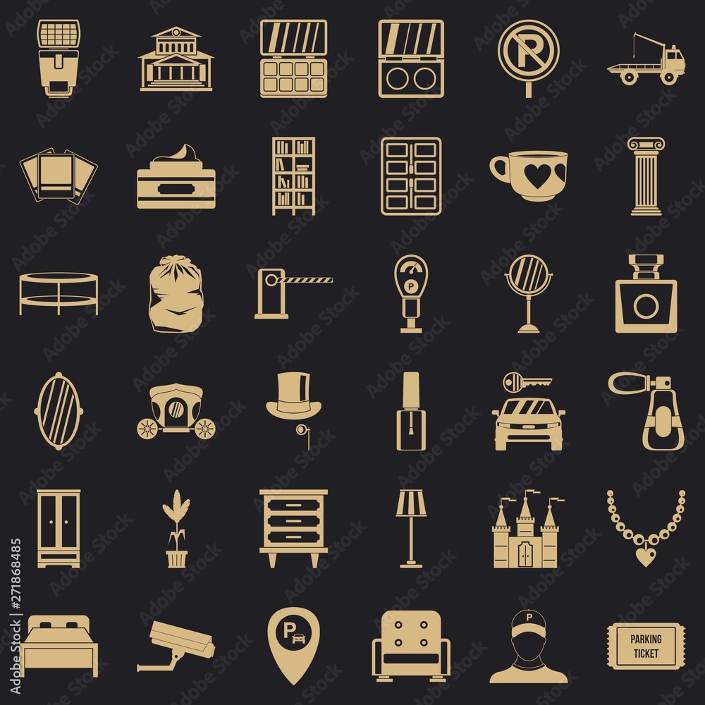 Poster homelike atmosphere icons set. simple set of 36 homelike atmosphere vector icons for web for any des