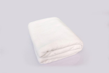 White towel on white background.(with Clipping Path).