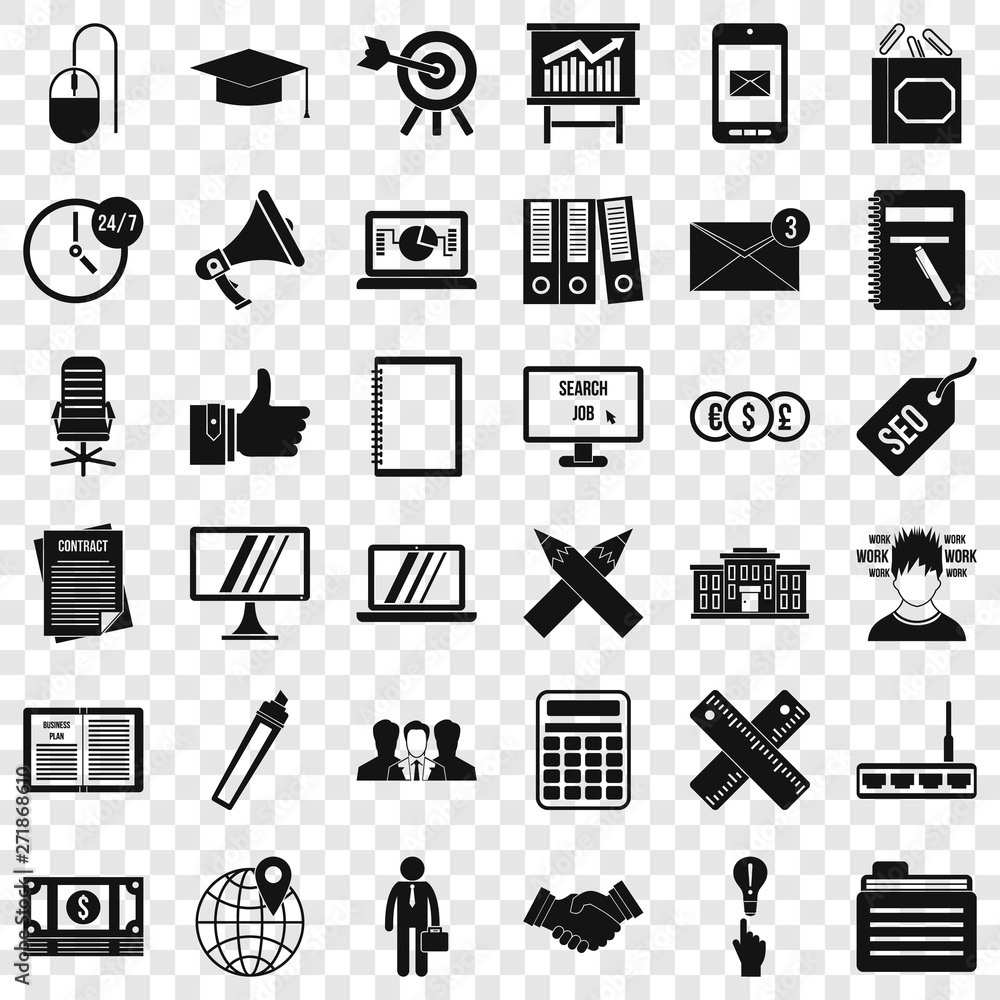 Poster payment icons set. simple style of 36 payment vector icons for web for any design