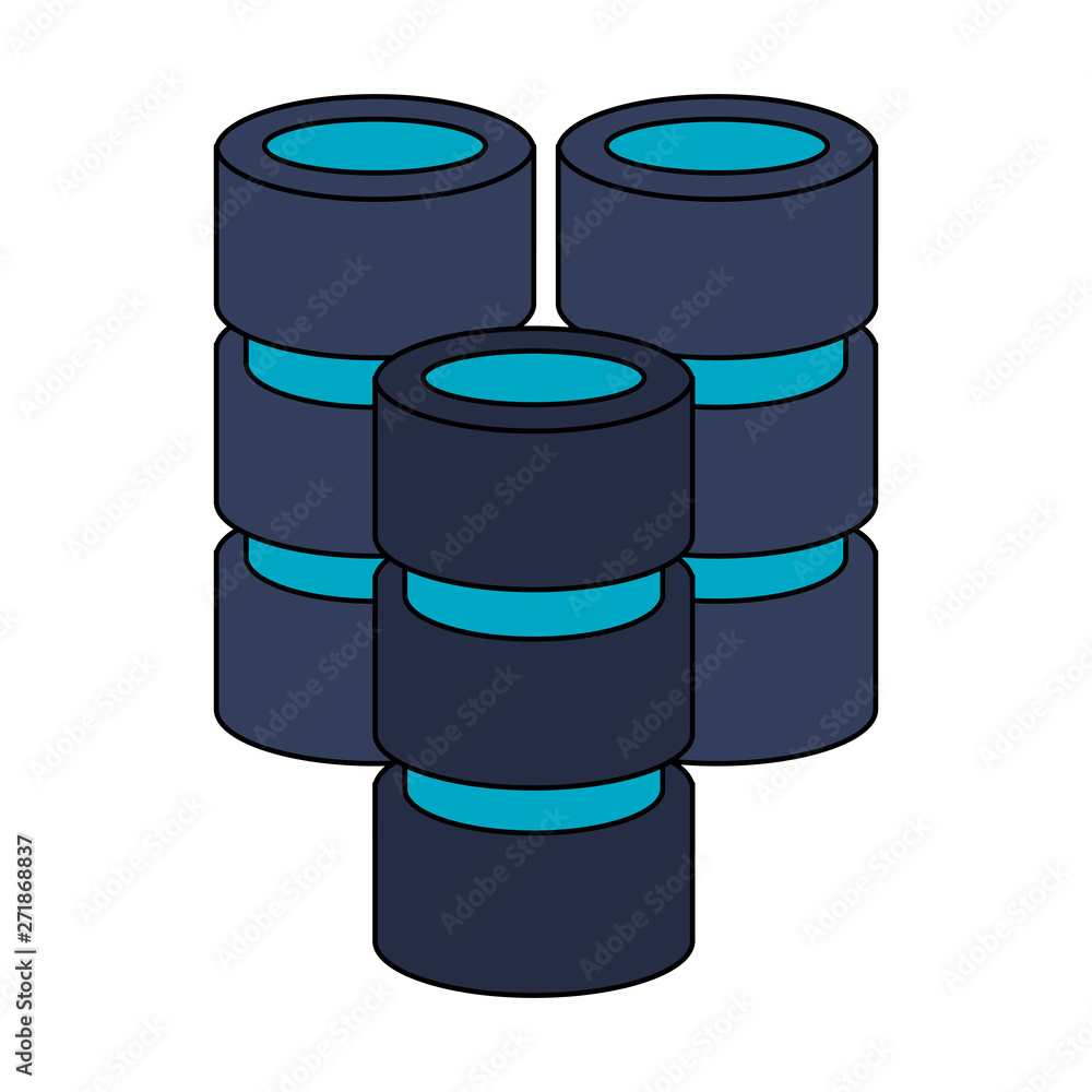 Poster database servers disks technology symbol