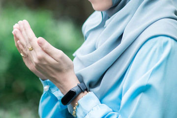 Woman praying something