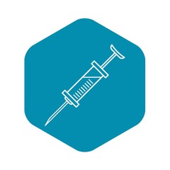 Medical syringe icon. Outline medical syringe vector icon for web design isolated on white background