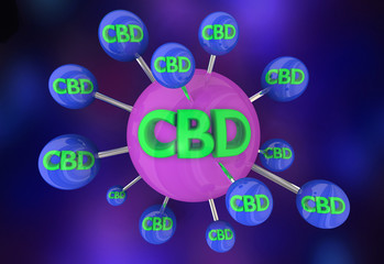 CBD Cannabidiol Marijuana Cannabis Dealer Network Connections 3d Illustration
