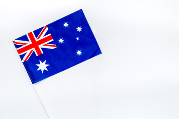 National day of Australia concept with flag on white background top view