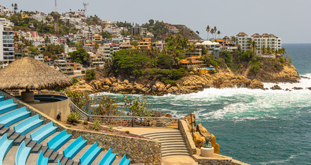 Nice Morning at Acapulco Mexico Beach Cliffs
