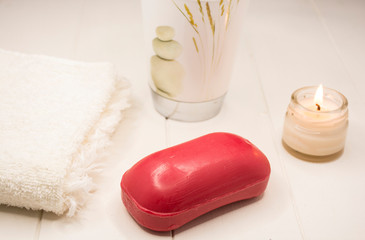 Fototapeta na wymiar Bar soap for personal hygiene and hand washing.