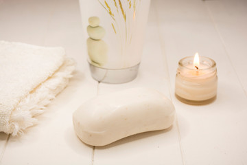 Fototapeta na wymiar Bar soap for personal hygiene and hand washing.