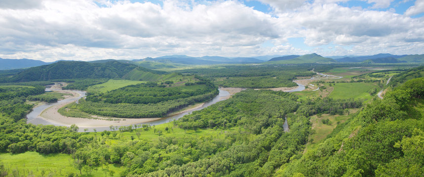 River valley Partizanskaya. Primorsky Krai, Russia