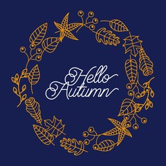hello autumn season greeting card