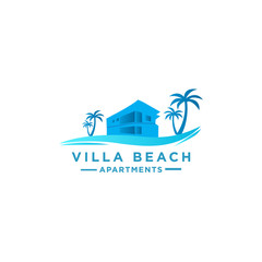 Fototapeta premium VILLA BEACH LOGO DESIGN VECTOR