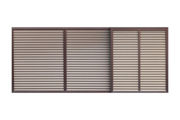 Stainless steel sliding window isolated on white background