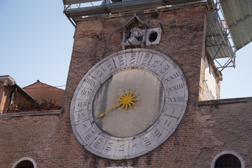 Picture of the sun clock tower in Venice, Italy, march, 2019
