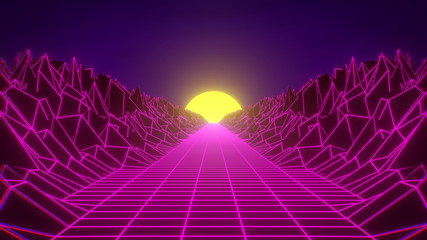 Retro Background 80's Style Futurism