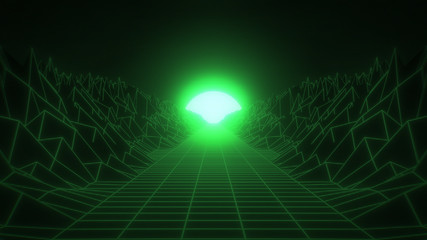 Retro Background 80's Style green