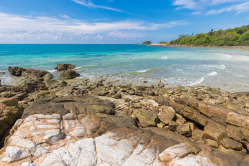Summer background with landscape view from Laem Kut, Ao Kiu Na Nok, samet island in Thailand.