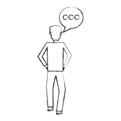 businessman with speech bubble avatar character