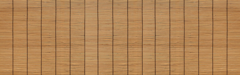 Panorama of Brown bamboo blinds texture and seamless background