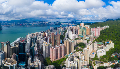 Aerial view of Hong Kong city