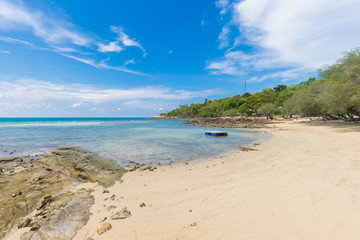 Summer background with landscape view from Laem Kut, Ao Kiu Na Nok, samet island in Thailand.