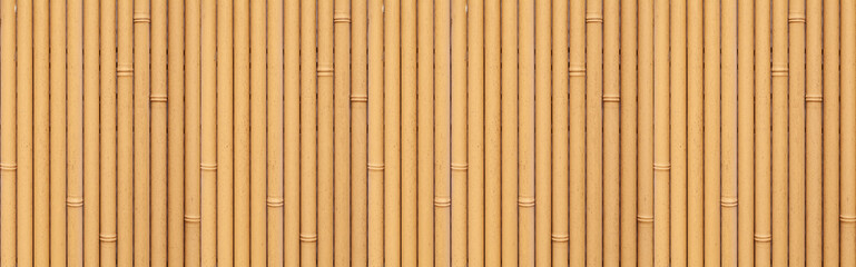 Fototapeta premium Panorama brązowego bambusa ogrodzenia bezszwowe tło i wzór