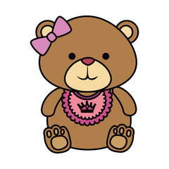 cute bear teddy female with bows