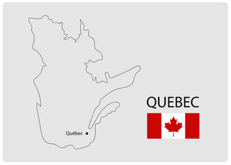 Vector Illustration of Quebec Map. Canada Province.