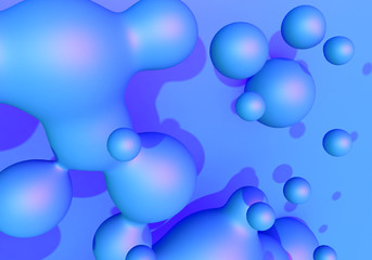 Abstract background with blue and purple liquid drops