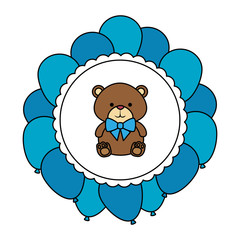 circular lace with cute little bear teddy and bowtie
