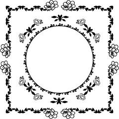 Vector illustration on a white background with various wreath frame