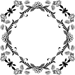 Vector illustration greeting card with various pattern flower frame