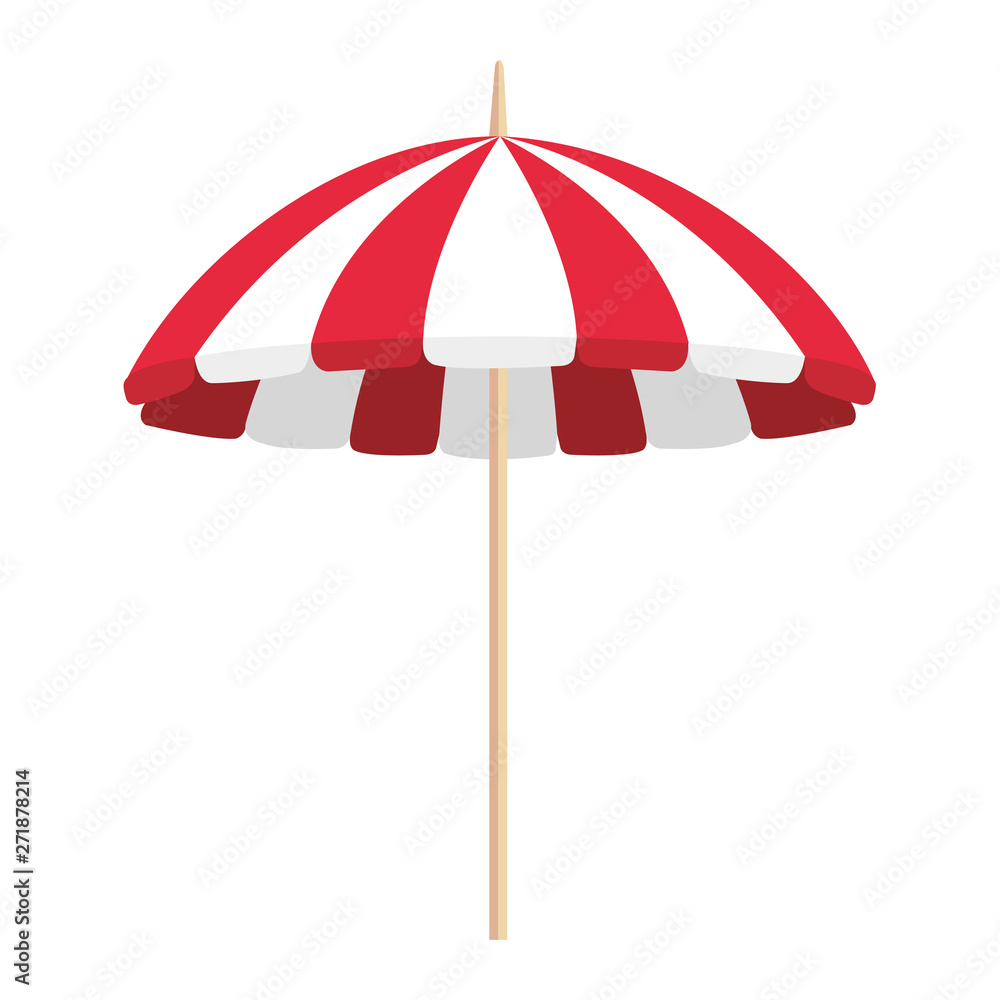 Poster beach umbrella summer isolated icon